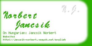 norbert jancsik business card